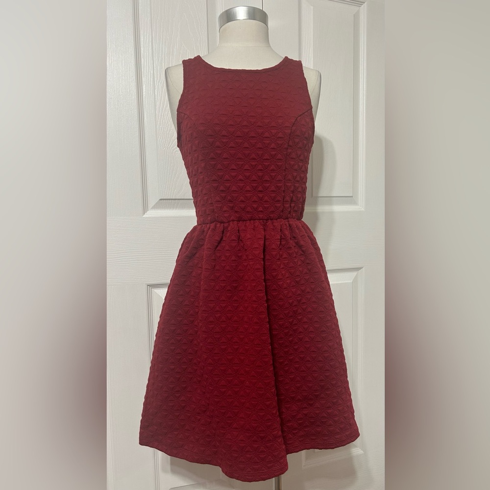 Pants Store Women’s Burgundy Fit N Flare Dress Sleeveless NWT Size M